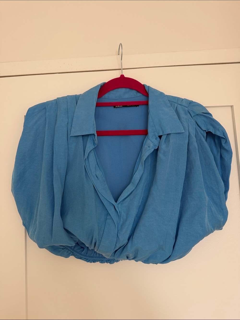 Zara Blue Draped Crop Top